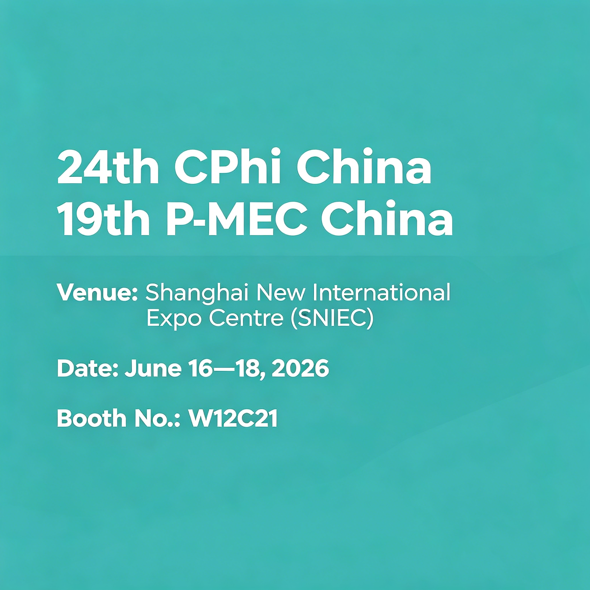2026 شنغهاي، المؤتمر الرابع والعشرون لـ CPhI الصين، المركز التاسع عشر P-MEC الصين
